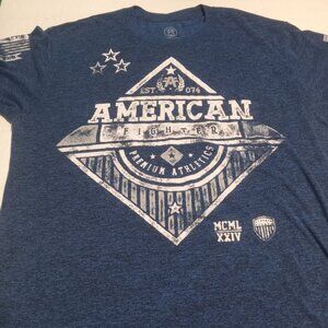 American Fighter Men's Short Sleeve T Shirt XXL Blue/White